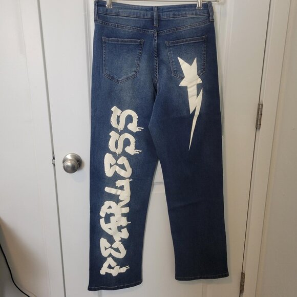 RISE SUPPLY CO Straght Leg "Fearless" Denim Jeans Size 7 NWT High Rise NWT - Picture 1 of 7
